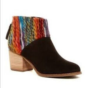 Tom's Leila Suede Yarn Boots in Chocolate - 6.5W